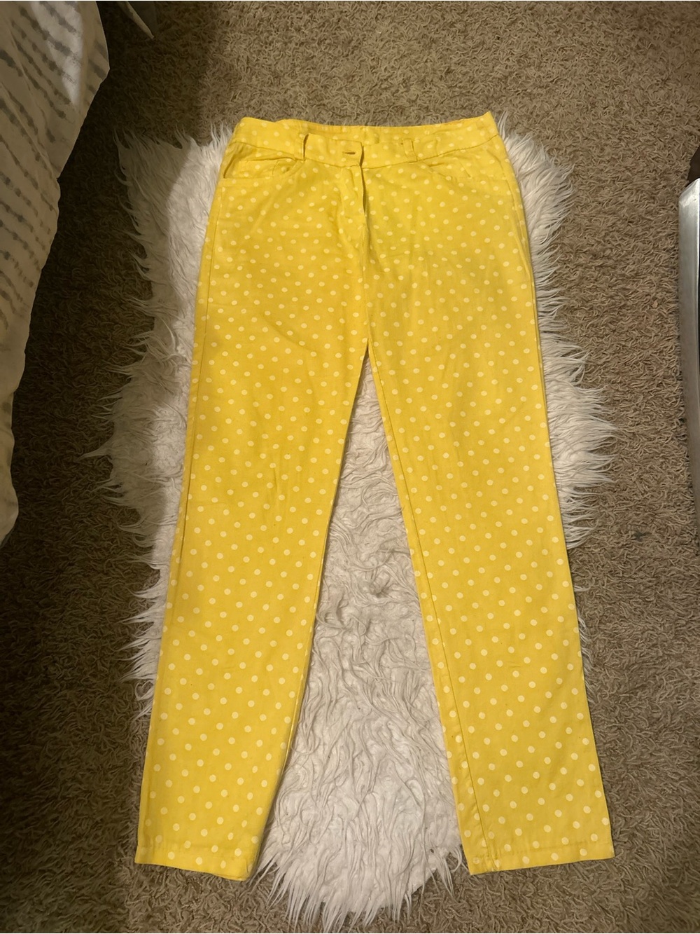 Yellow Polka Dot Skinny Pants
